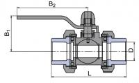 ШАРОВОЙ КРАН EKOPLASTIK МЕТАЛЛИЧЕСКИЙ С ПЛАСТИКОВЫМИ РАСТРУБАМИ 20 mm