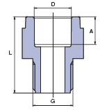 ПЕРЕХОД С ПЛАСТМАССОВОЙ РЕЗЬБОЙ НАРУЖНОЙ EKOPLASTIK 20*1/2”