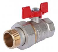 КРАНЫ ШАРОВЫЕ ROMMER 1/2", ВН/НР, с американкой, ручка бабочка