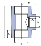 ТРОЙНИК ПЕРЕХОДНЫЙ EKOPLASTIK 25x20x25мм
